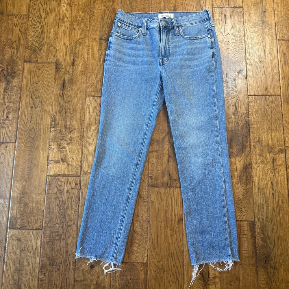 Madewell Jeans Womens Sz 26x27 The Mid Rise Perfect Vintage Jean Raw Hem - Picture 1 of 8